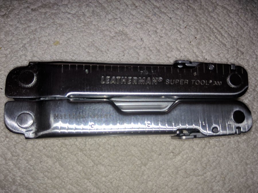 Leatherman Supertool 300 engraved Matthew Geier