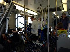  Cycle filled train leaving Olympic Park.