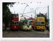 pict5865 * (Great Britain, Carlton Colville),  East Anglia Transport Museum. London double decker tram, Blackpool No.11, and the Bournemouth open top trolley bus. * 2560 x 1920 * (2.23MB)